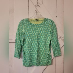 Ann Taylor Green and Yellow Sweater Top